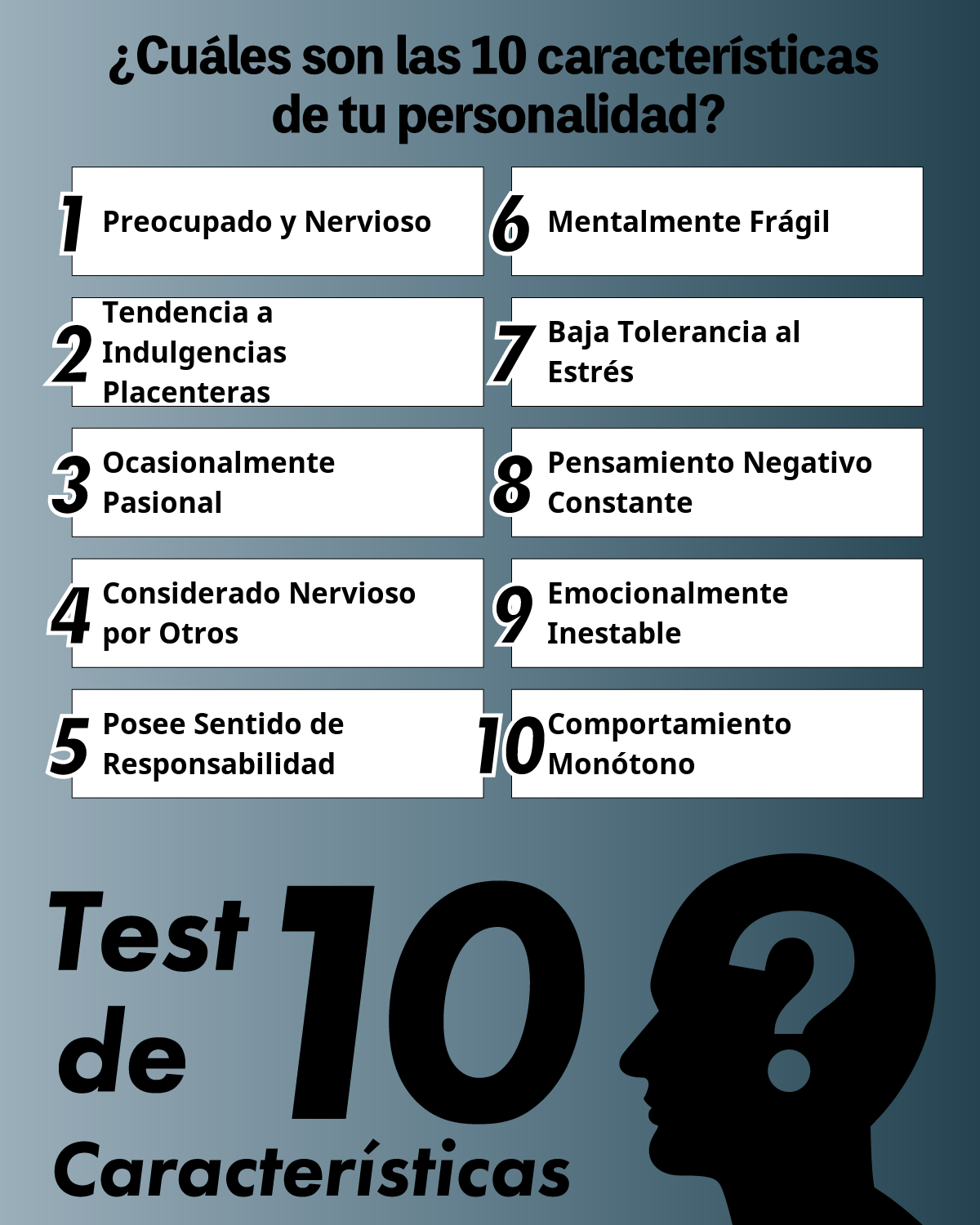 Test de 10 Características | ¿Cuáles son las 10 características de tu personalidad?